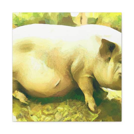 "Pot Belly Pig Paradise" - Canvas