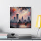 "Whispering Rivers, Vibrant City" - Canvas