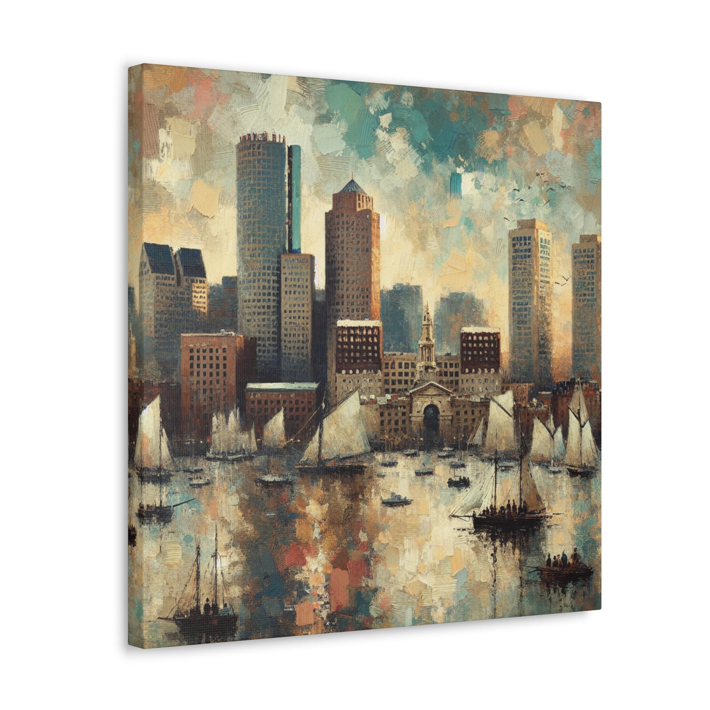 "Harbor Hues of Boston" - Canvas