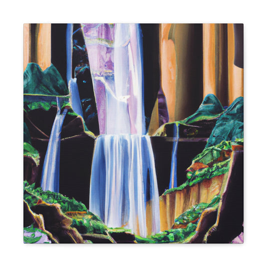 "Glimmering Waterfall Deco" - Canvas