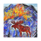 Elk Amidst Impressionism - Canvas