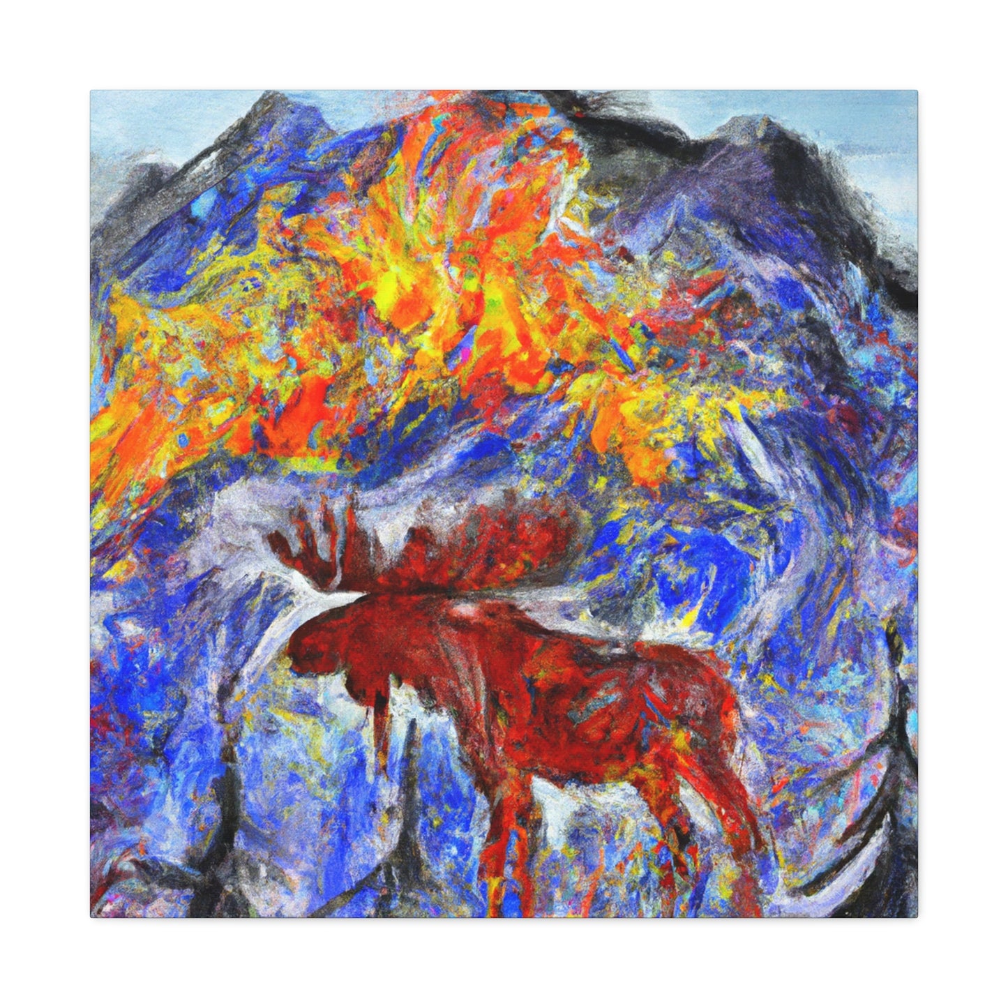 Elk Amidst Impressionism - Canvas