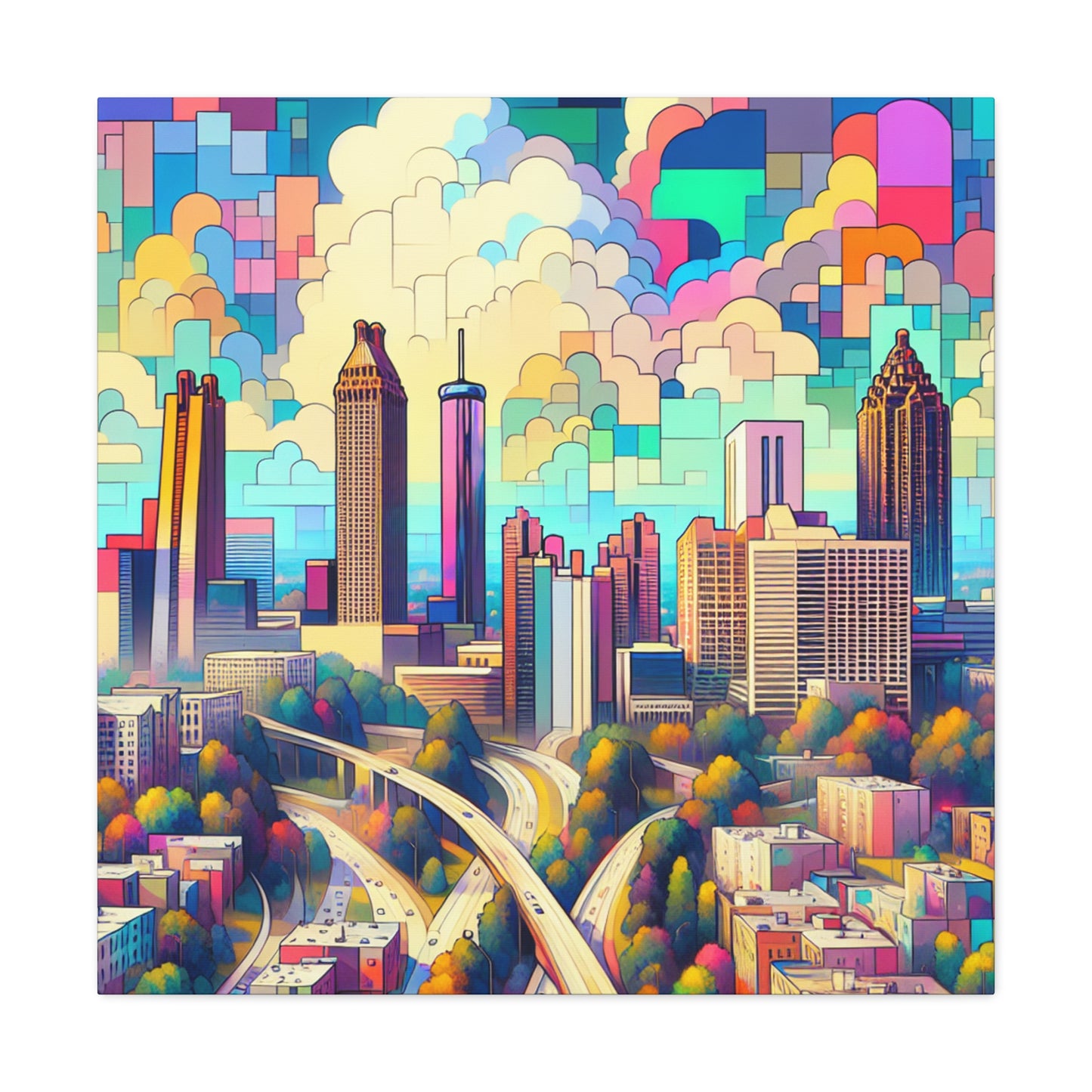 Urban Symphony in Atlanta - Canvas