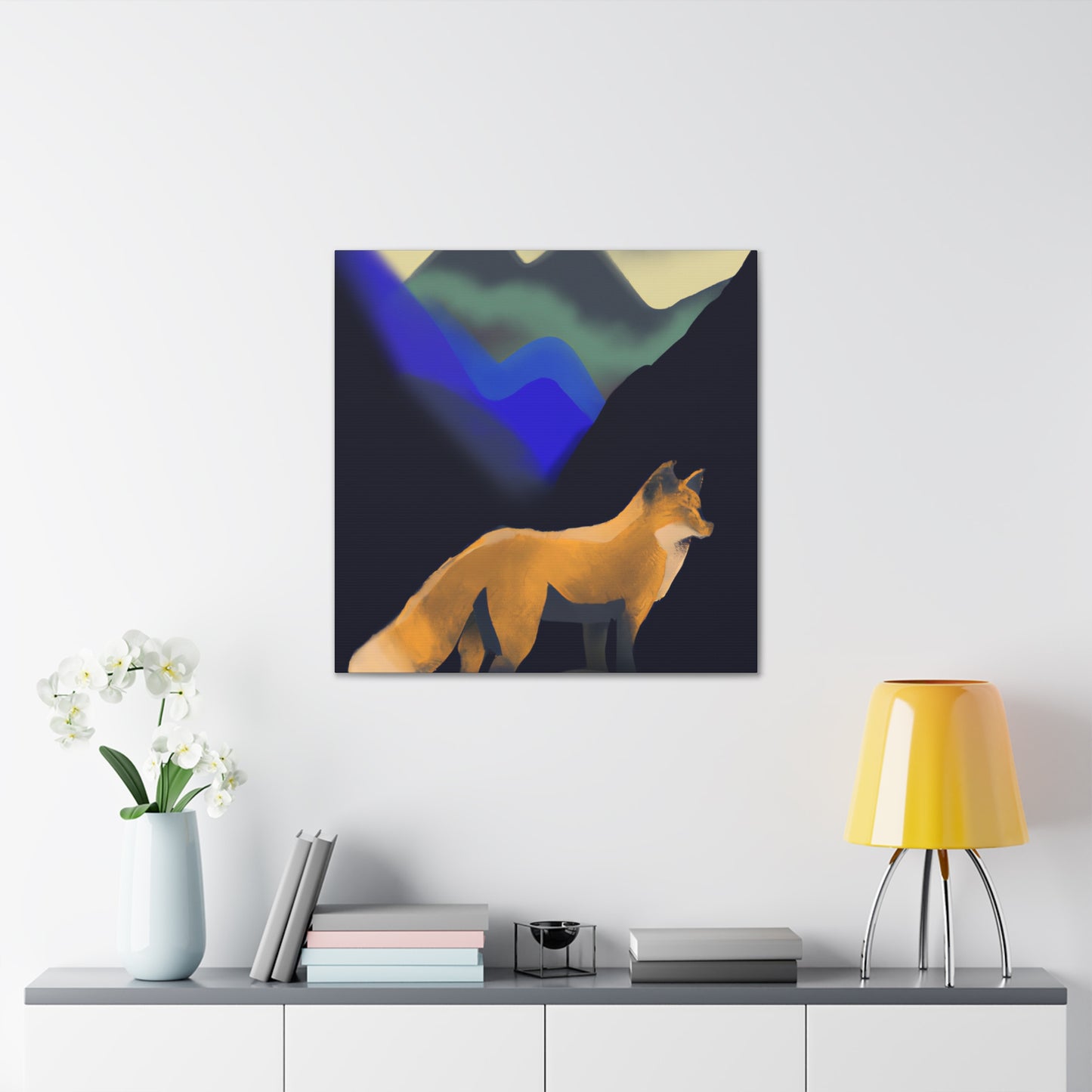 "Fox in Moonlight Forest" - Canvas