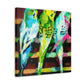 Budgies in Art Deco - Canvas