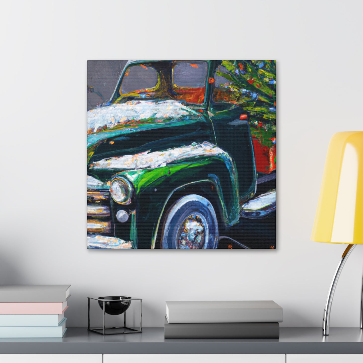 "Vintage Christmas Truck" - Canvas