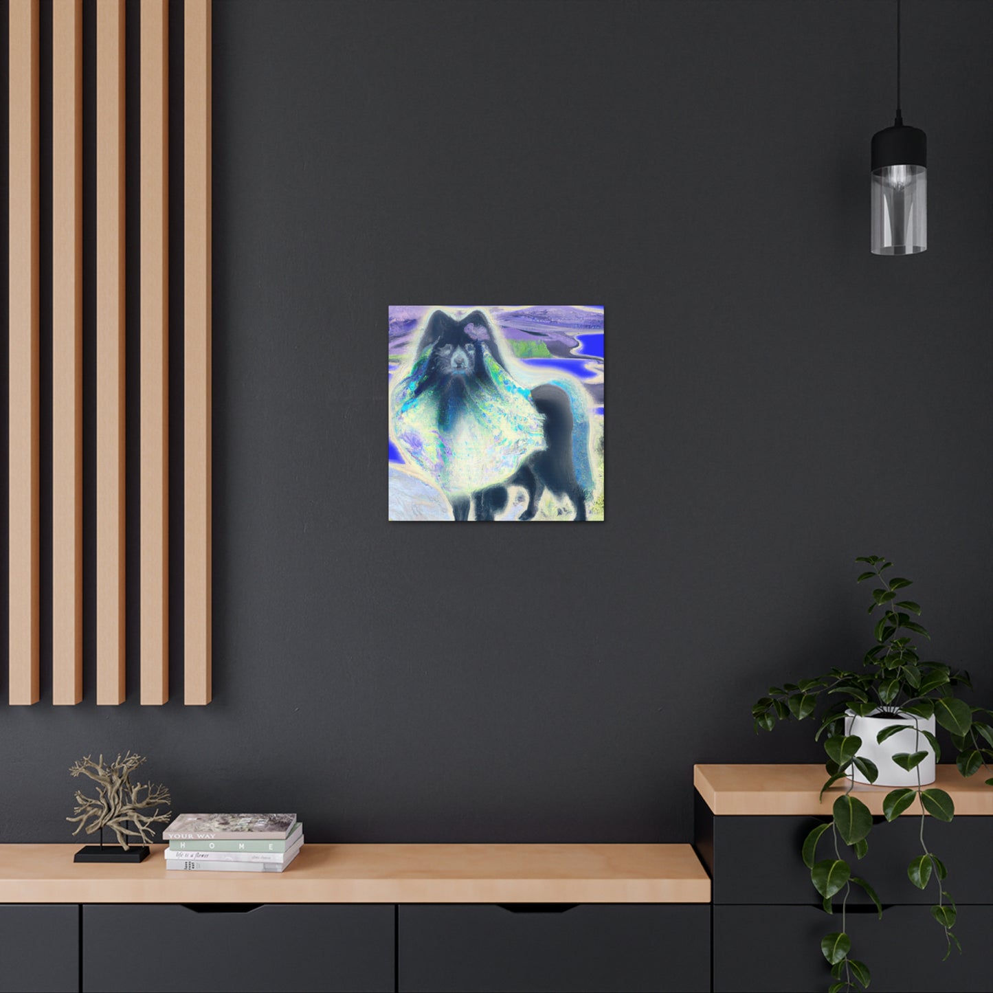 "Keeshond with Surrealism" - Canvas