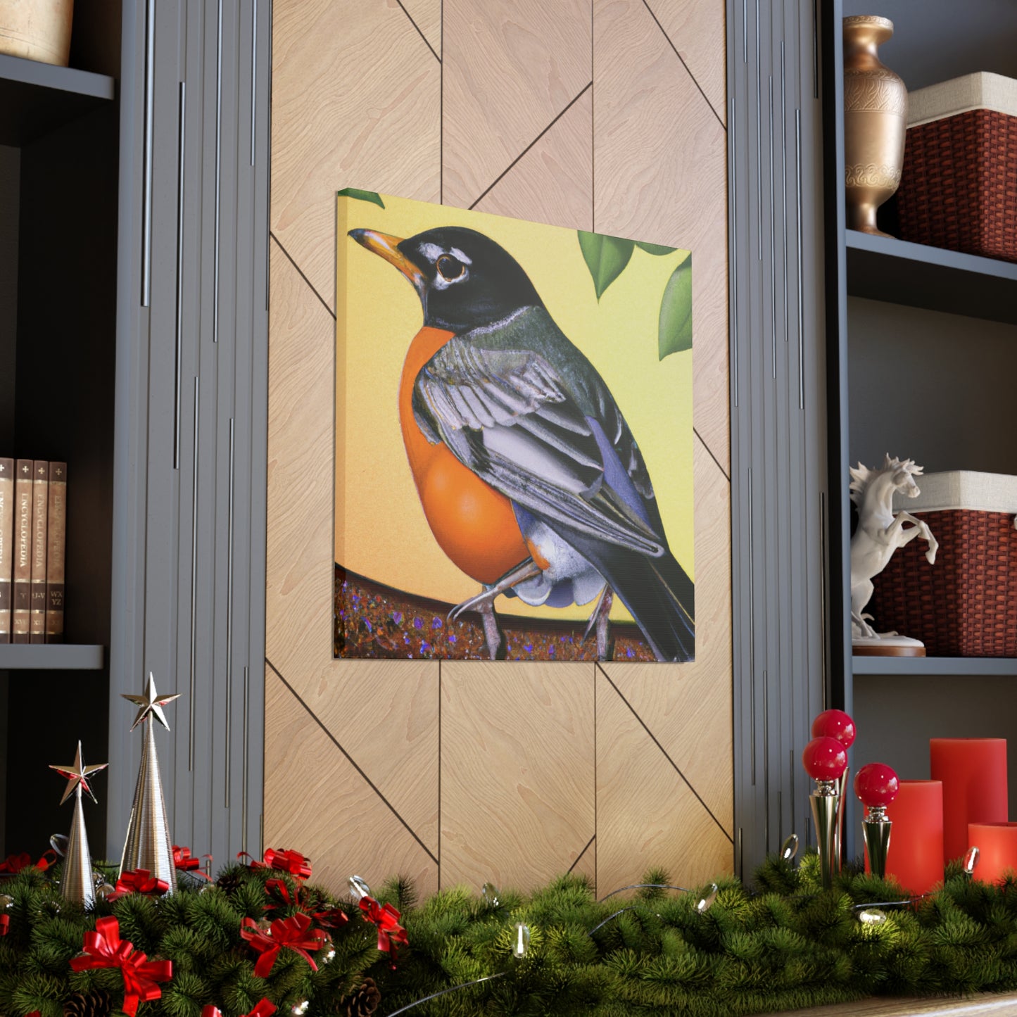 "Glamorous American Robins" - Canvas