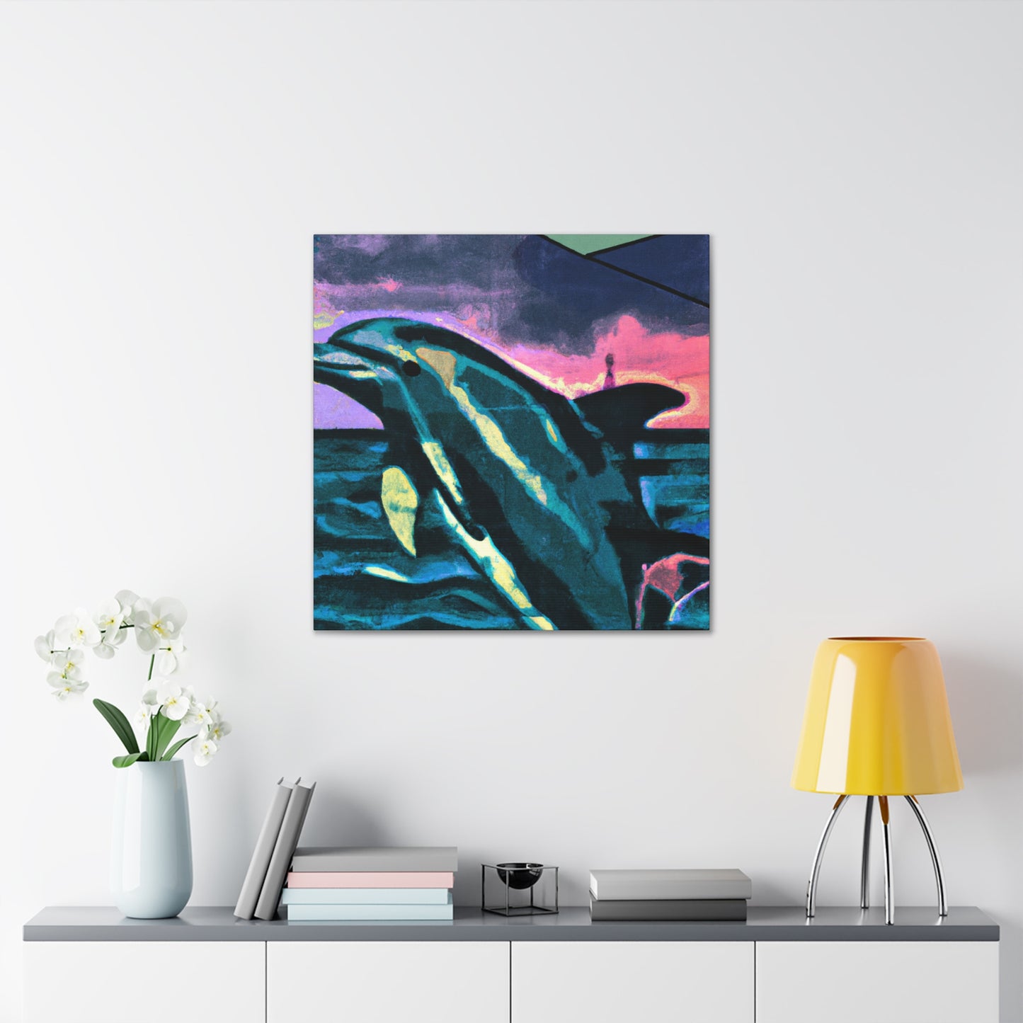 Dolphin in Pop Art - Canvas