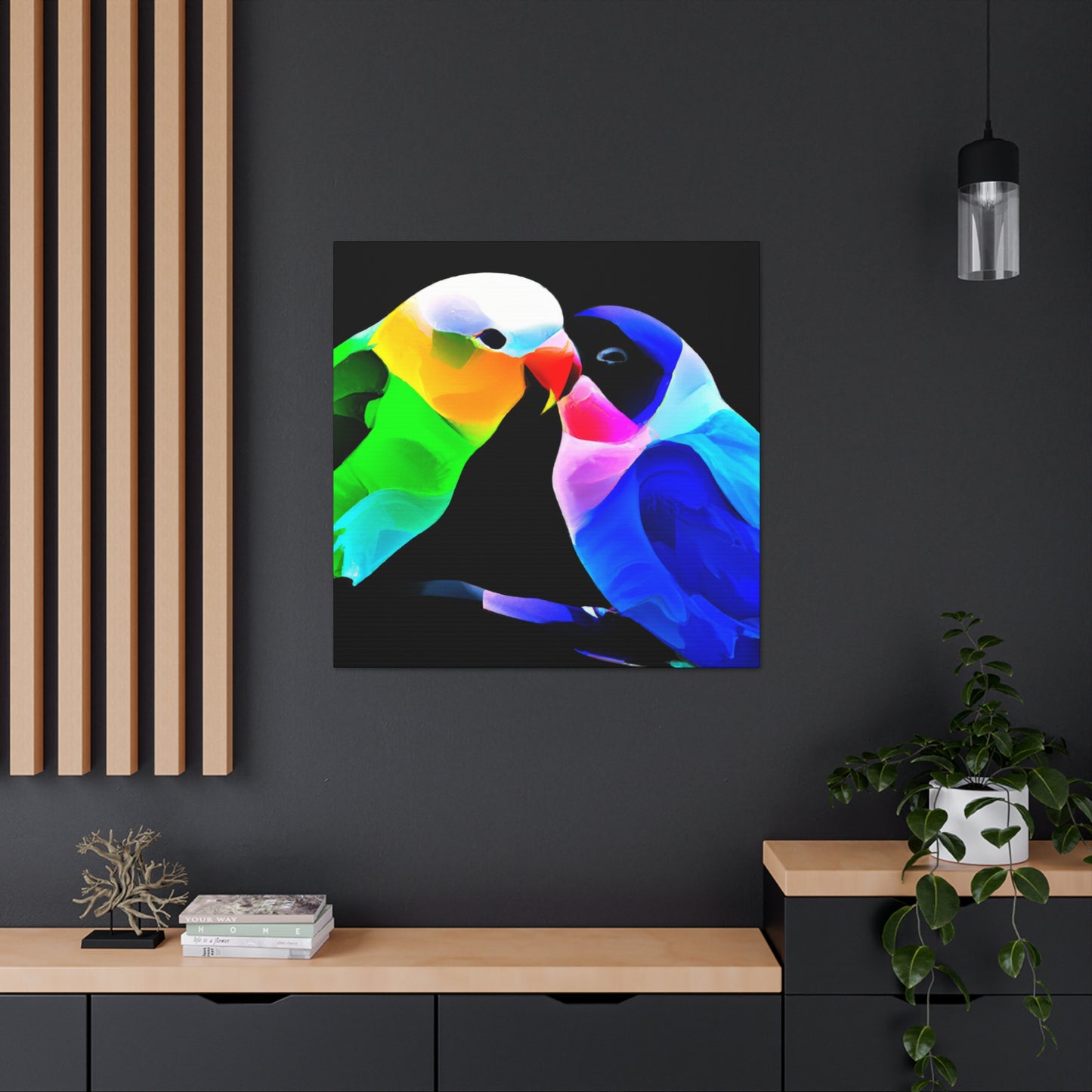 Lovebirds in Moonlight - Canvas