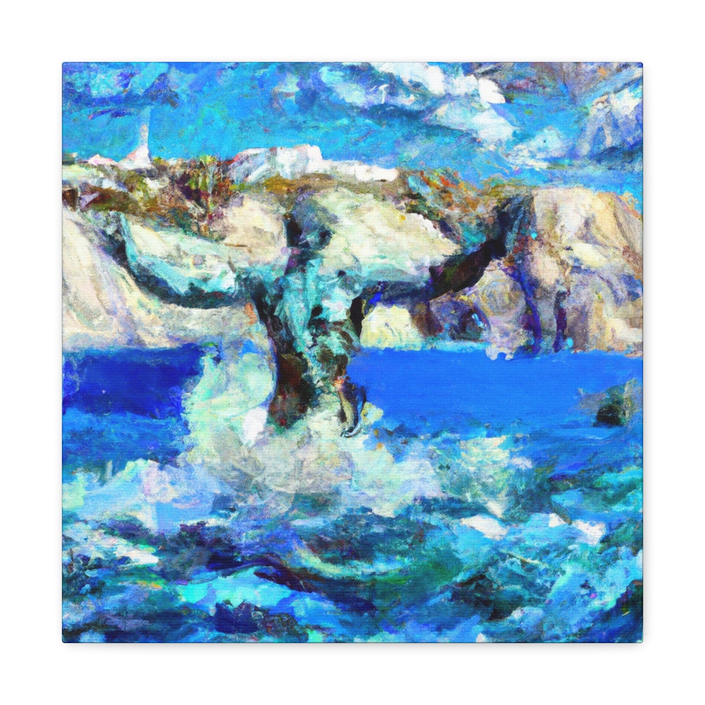 Poseidon on a Rock - Canvas