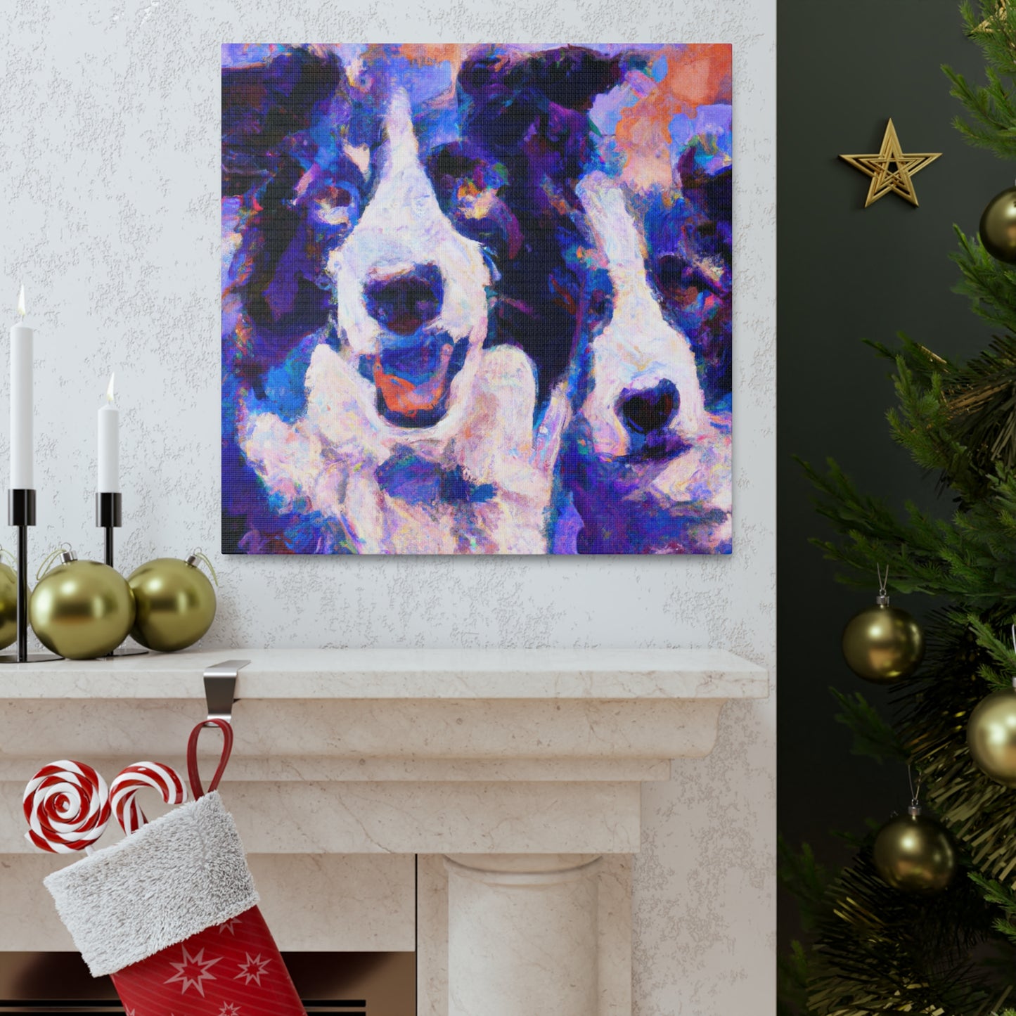 "Border Collie Impressionism" - Canvas