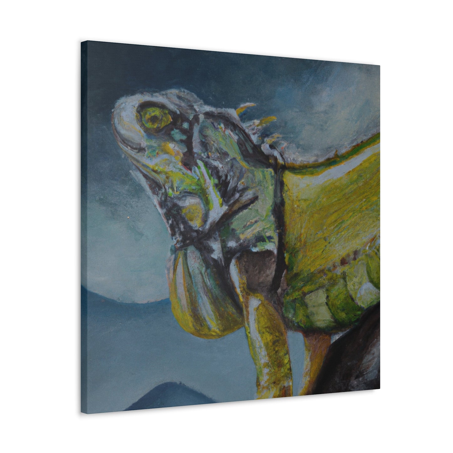 "Iguanas in Colorful Bloom" - Canvas