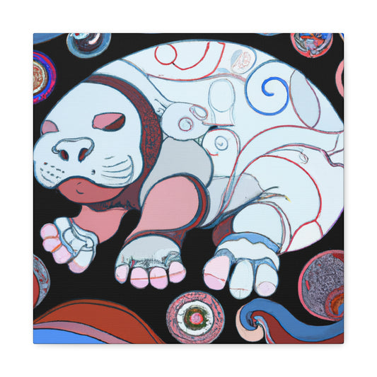 "Manatee's Moonlit Dream" - Canvas