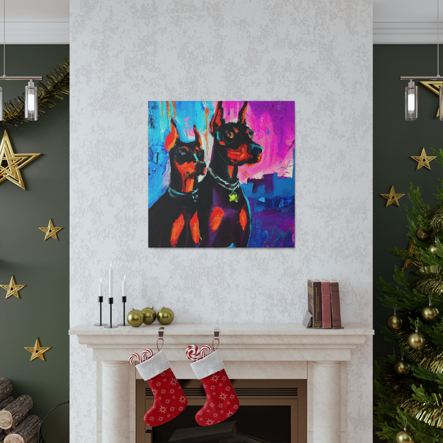 Rocking Doberman Art - Canvas