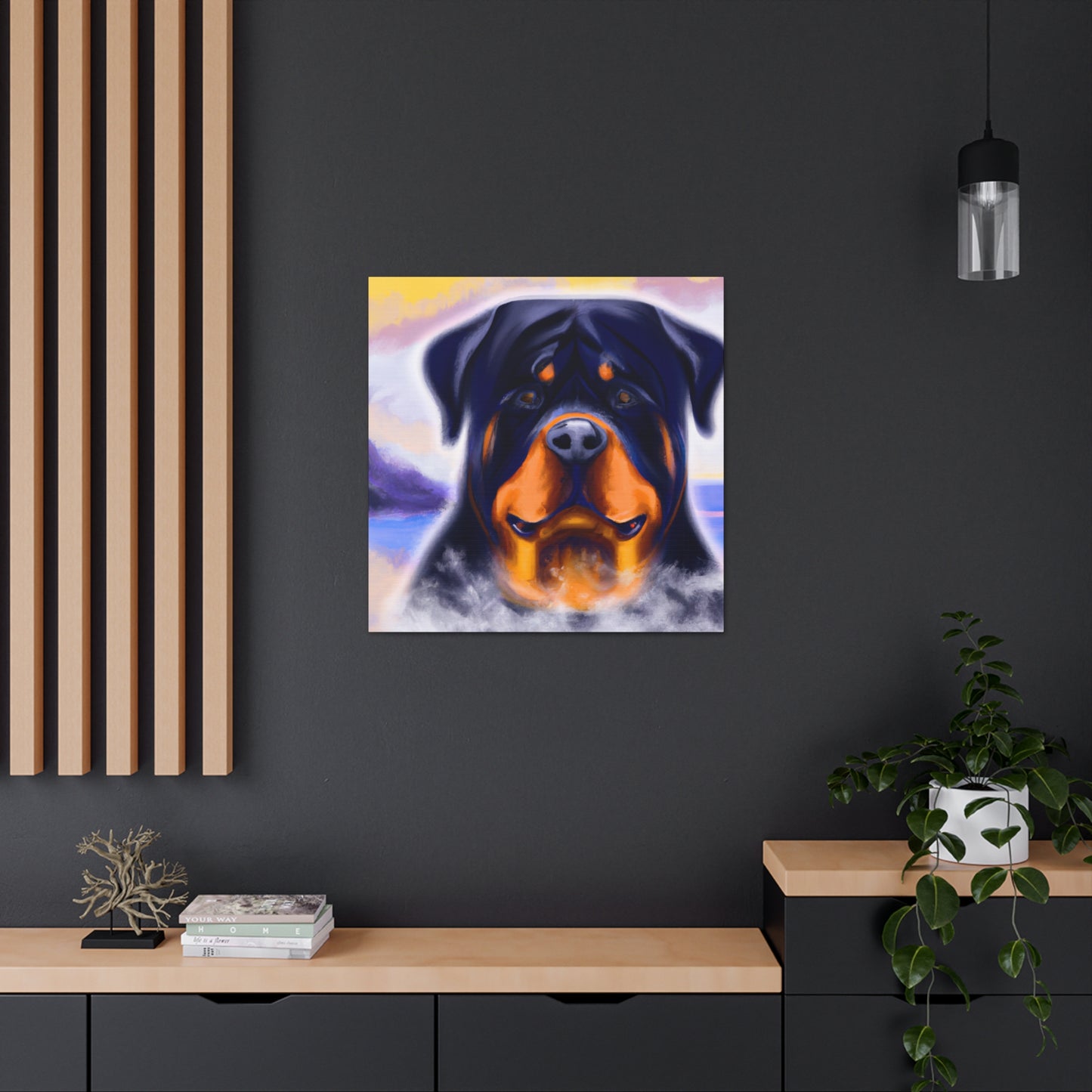 "Rottweiler's Regal Gaze" - Canvas