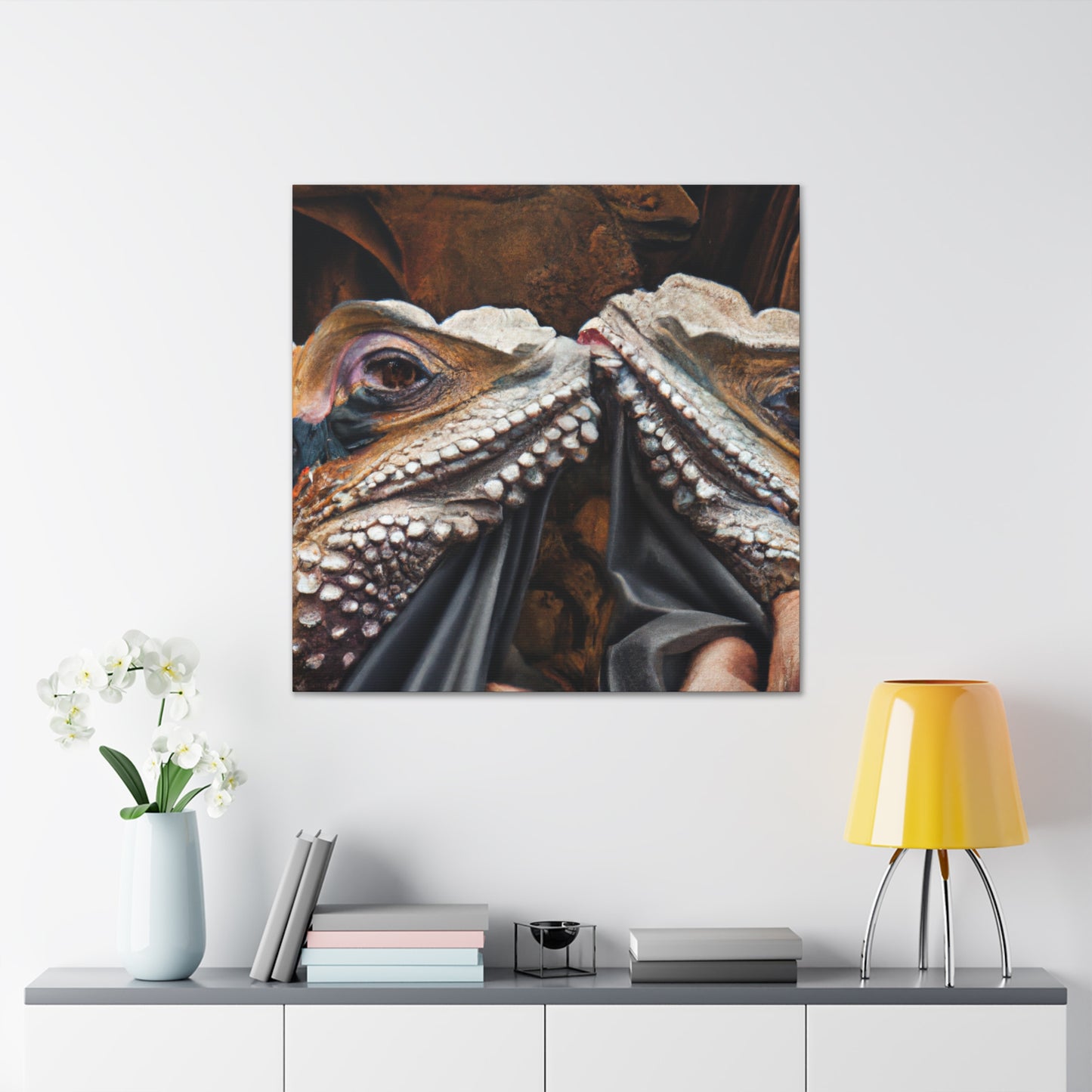 "Frog-like Frilled Lizard" - Canvas