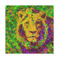 Lion in Pointillism - Canvas