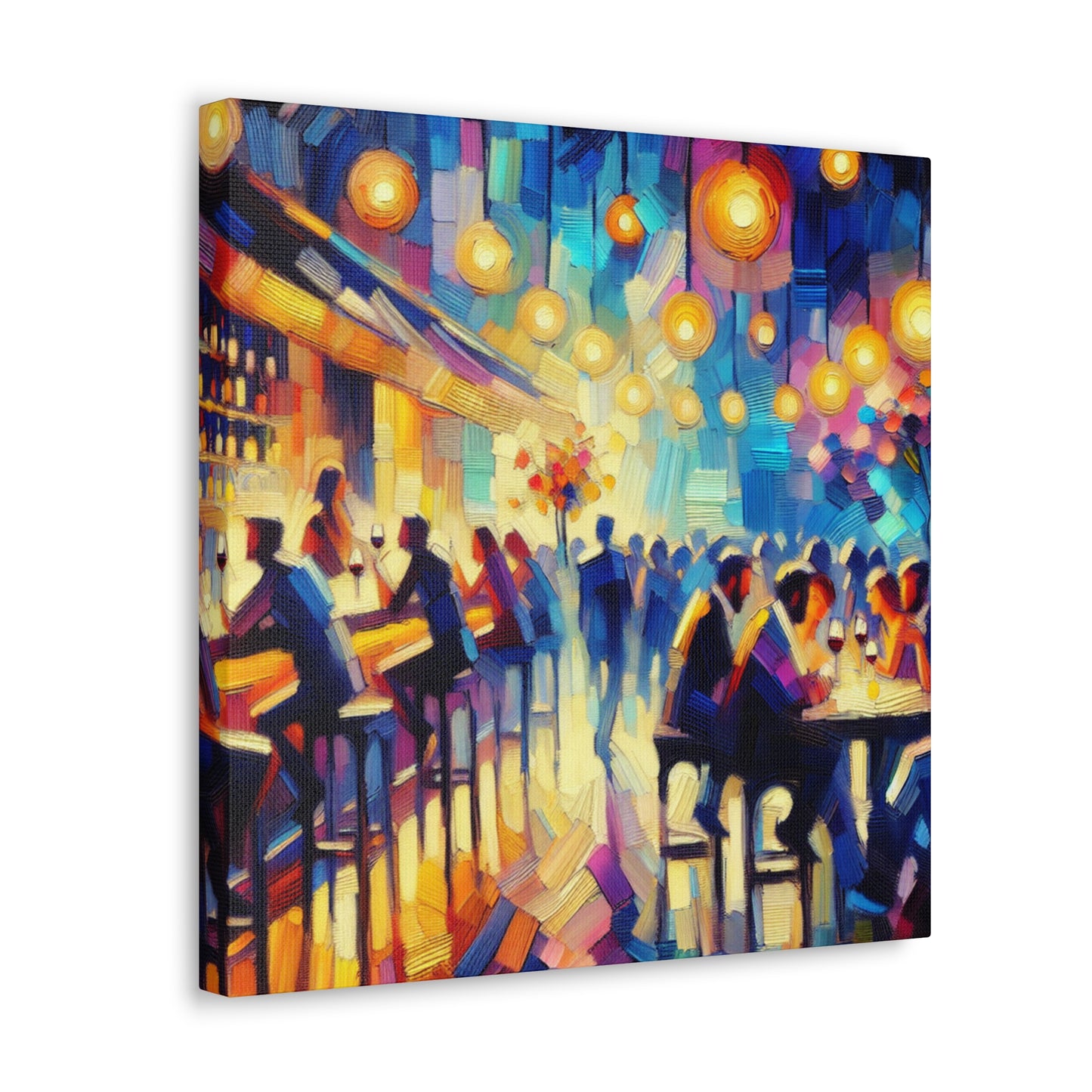 Vibrant Wine Bar Scene - Canvas