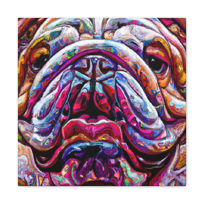 "Playful English Bulldog" - Canvas