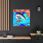 "Dancing Dolphin Deco" - Canvas