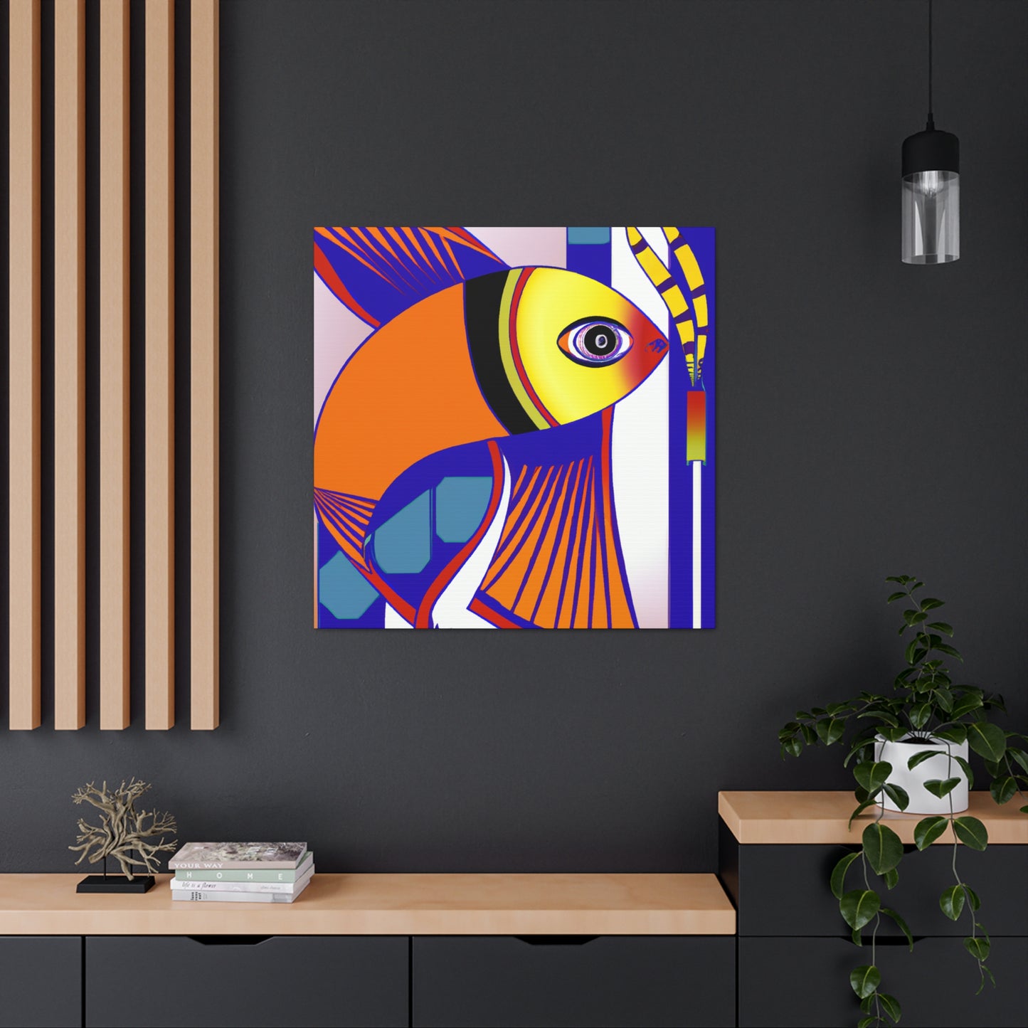 "Golden Guppy Glitters" - Canvas