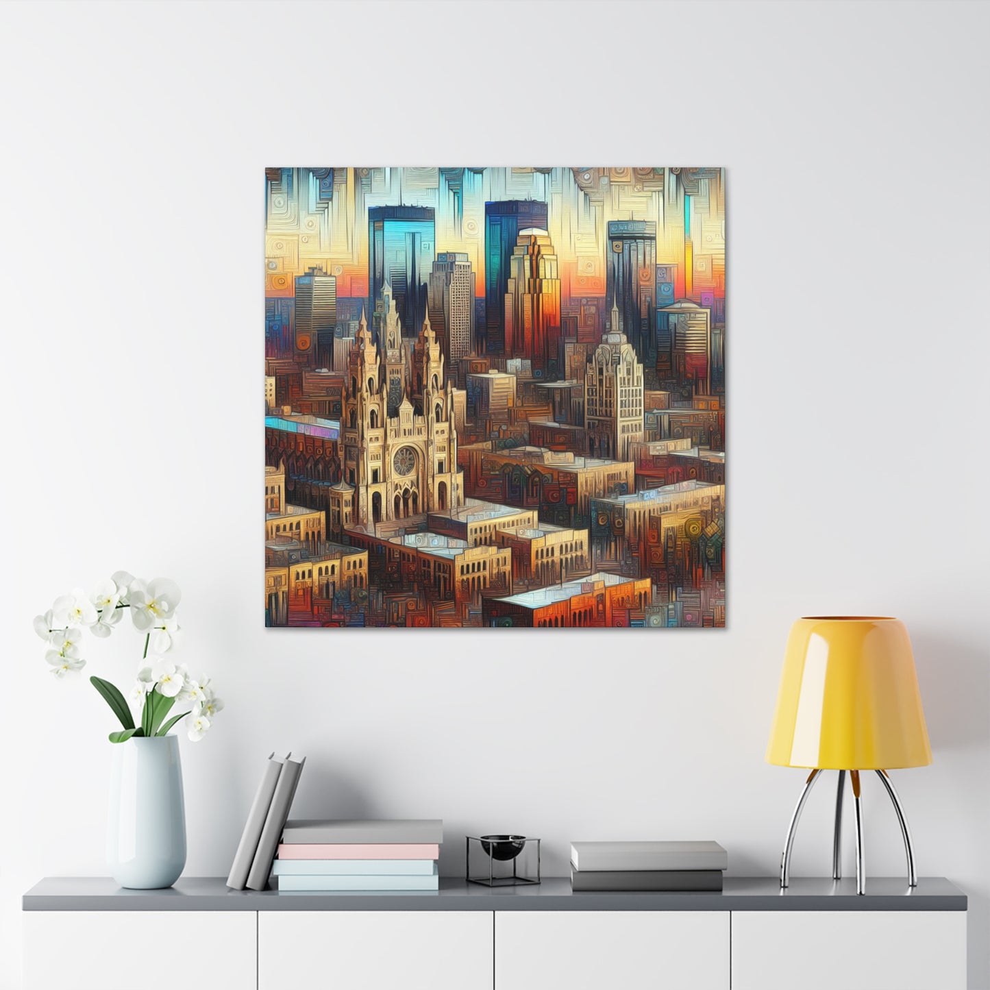 "Vibrant Urban Canvas" - Canvas