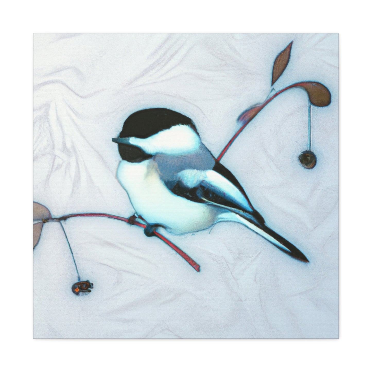 "Chickadee in Art Nouveau" - Canvas