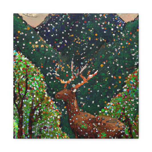 Deer in Pointillism - Canvas