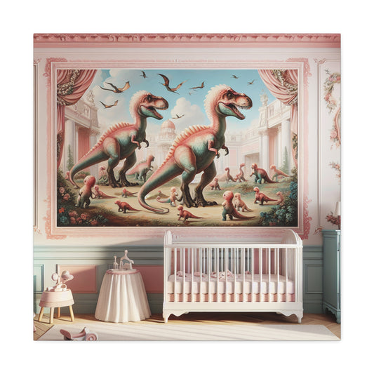 "Dainty Dino Dreamland" - Canvas