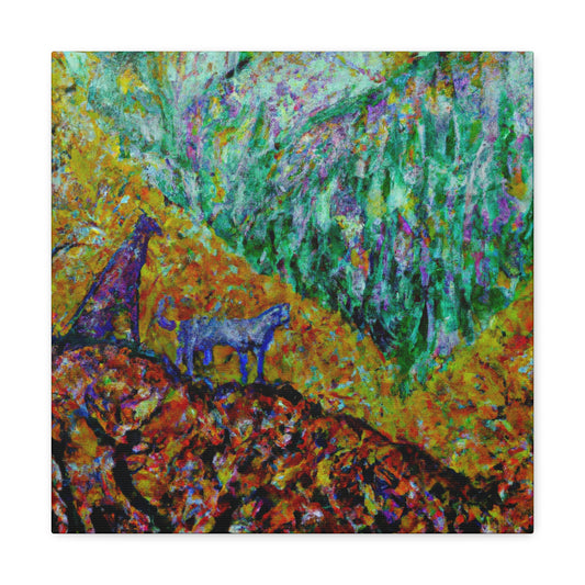 Cougar Roaring Triumphantly - Canvas