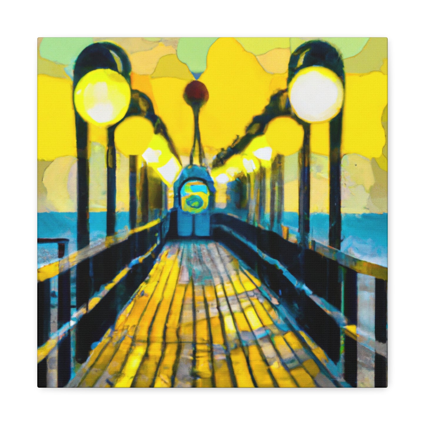 Pier in Moonlight Dream - Canvas