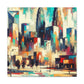 "Cityscape Symphony: Charlotte Rhapsody" - Canvas