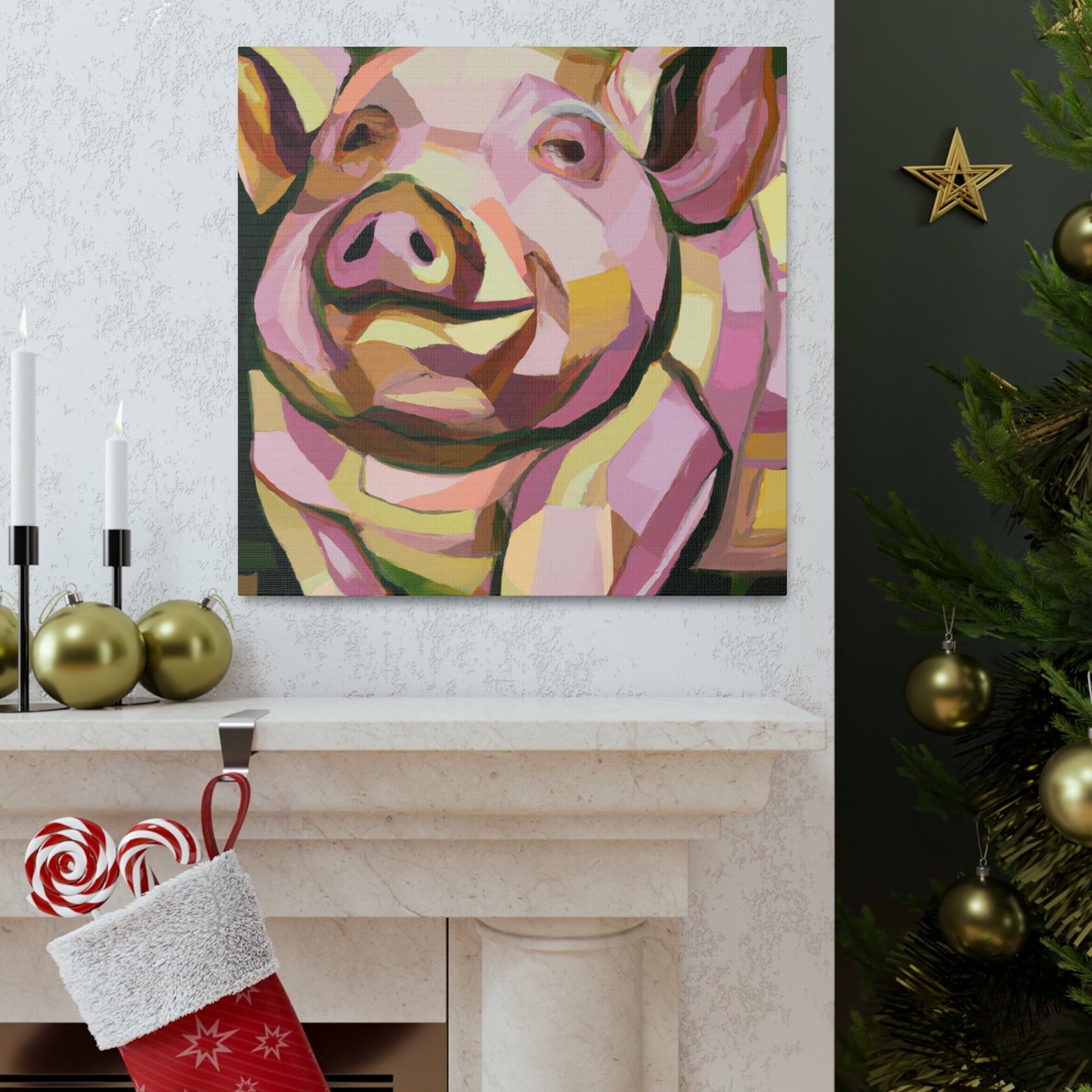 "Pot Belly Pig Deco" - Canvas