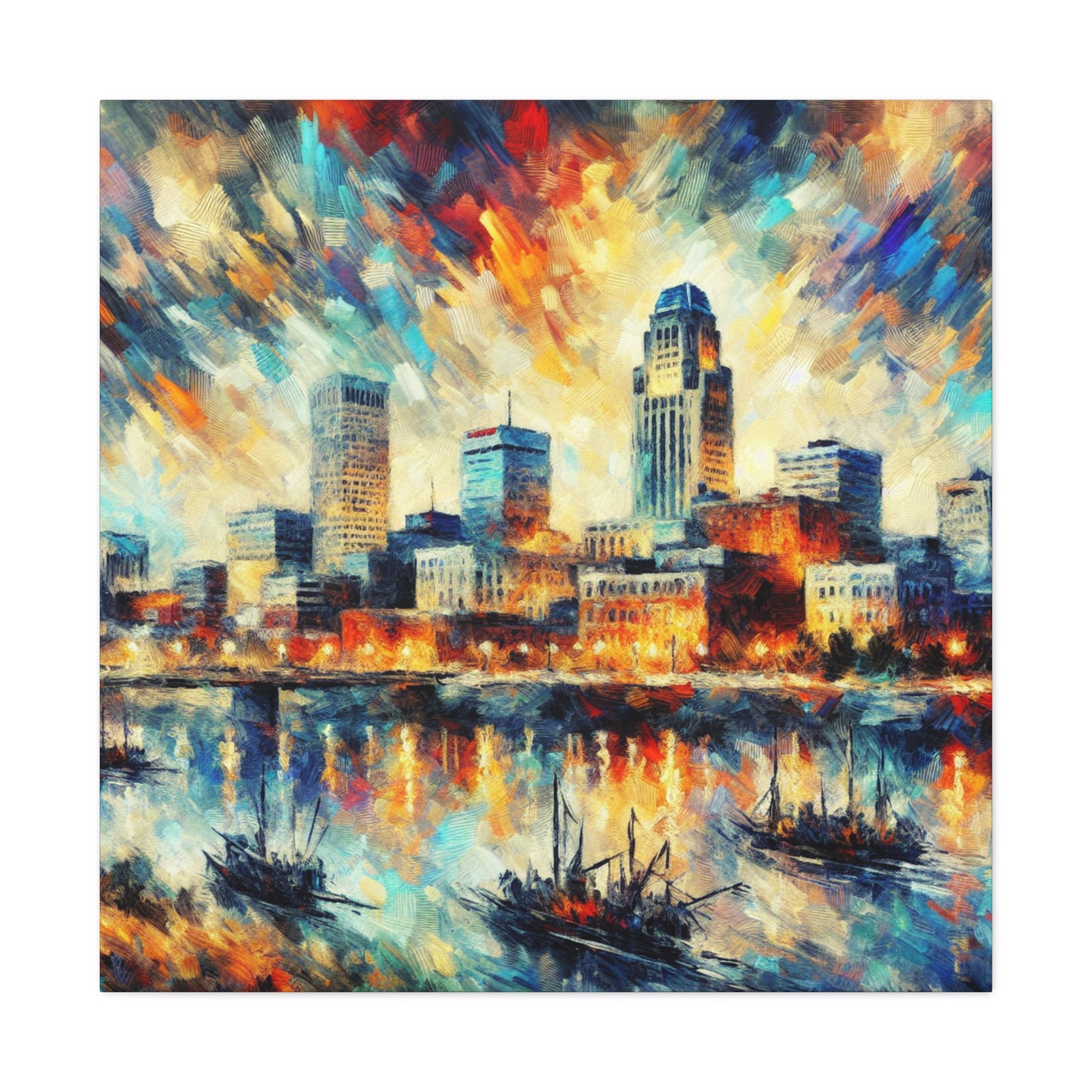 "Omaha's Dappled Riverbanks" - Canvas