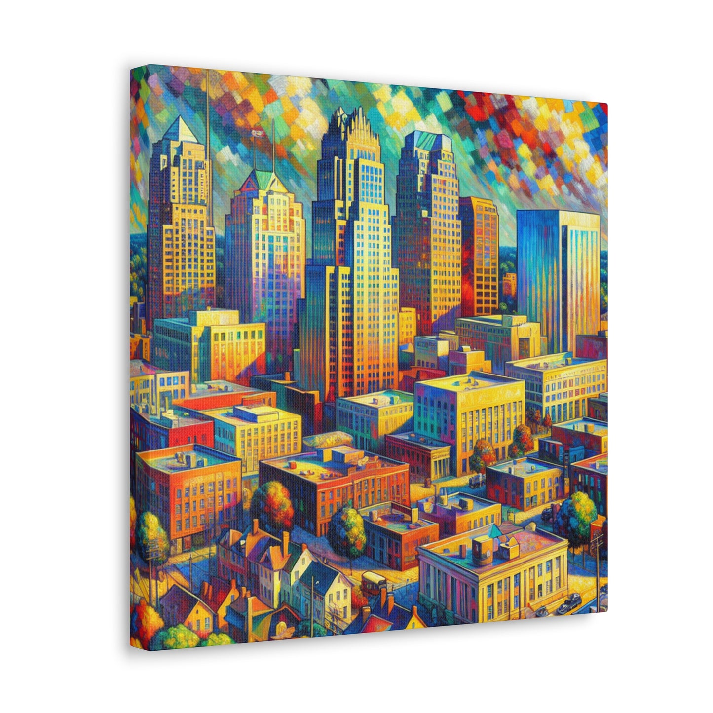 City in Vibrant Colors - Canvas