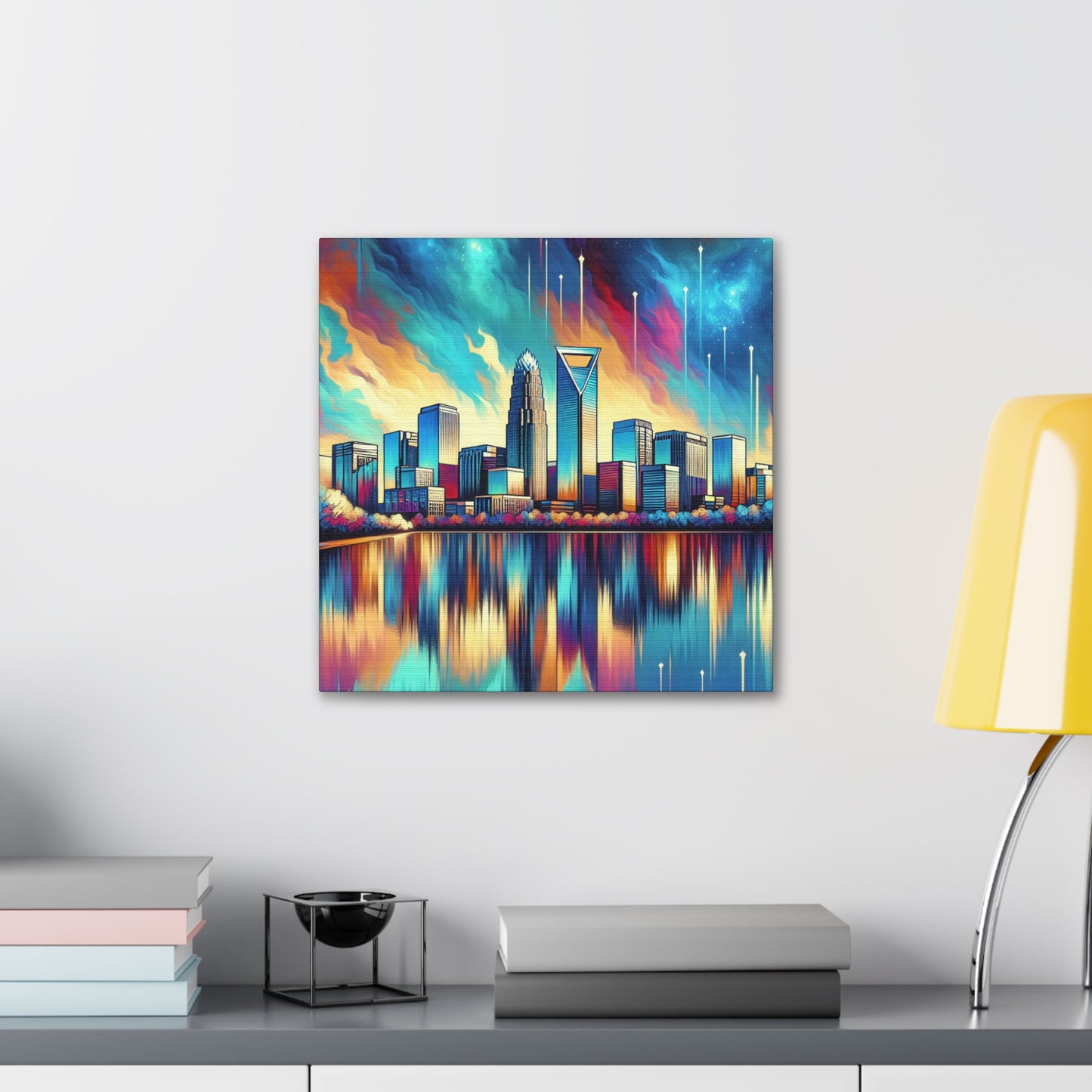 "Charlotte's Vibrant Urban Canvas" - Canvas