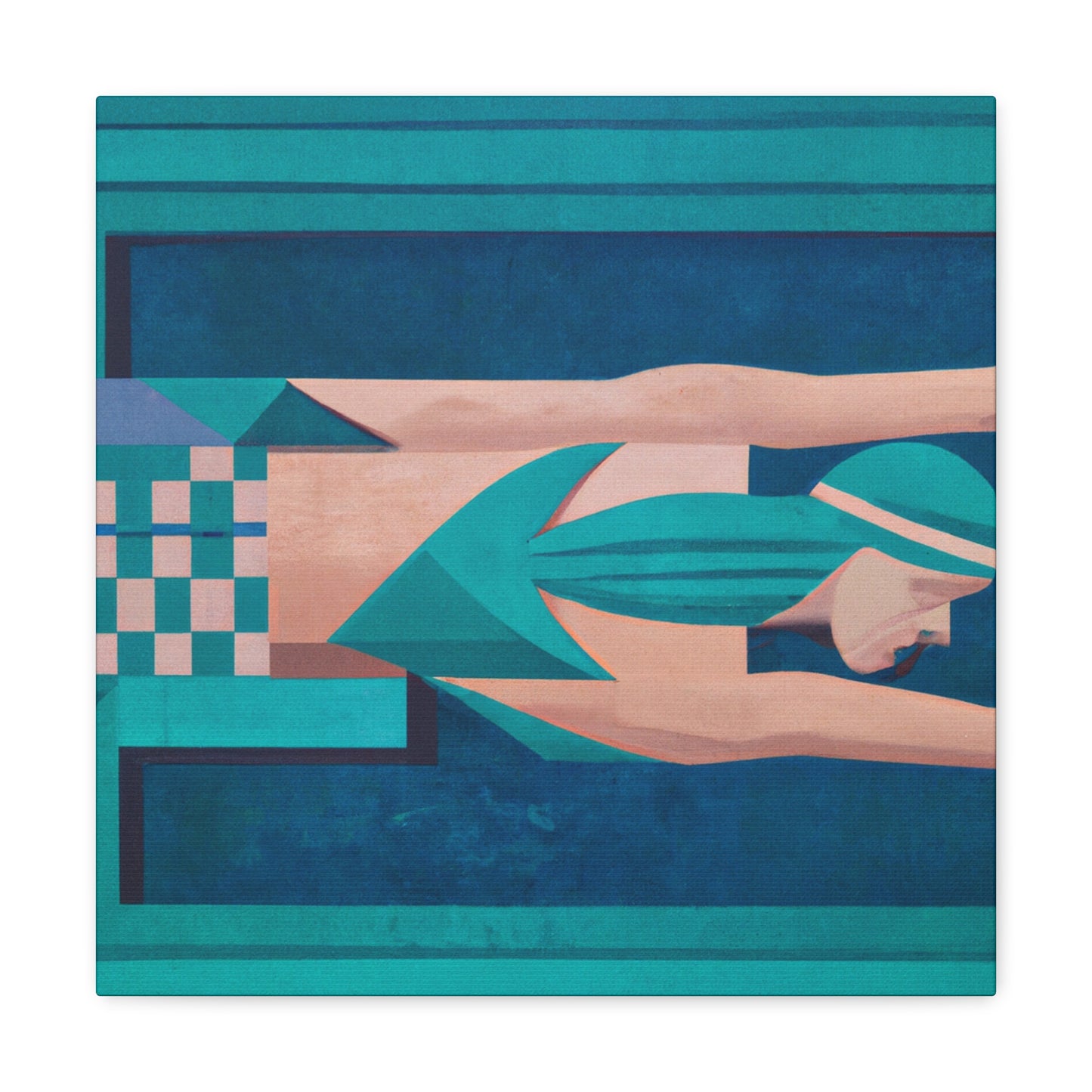 "Swim in Deco Style" - Canvas