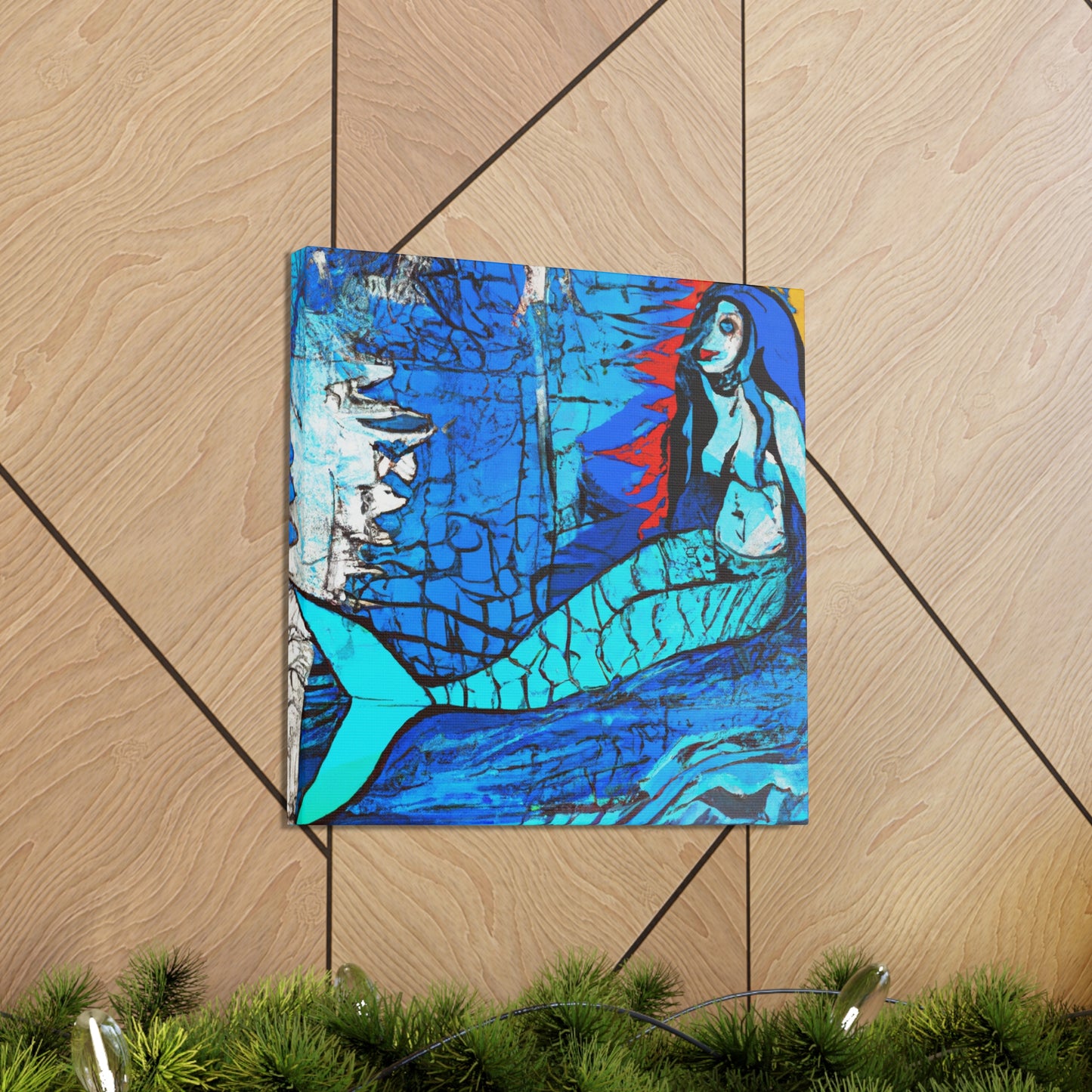 Mermaid in Moonlight - Canvas