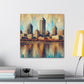 "Vibrant Hoosier Cityscape" - Canvas