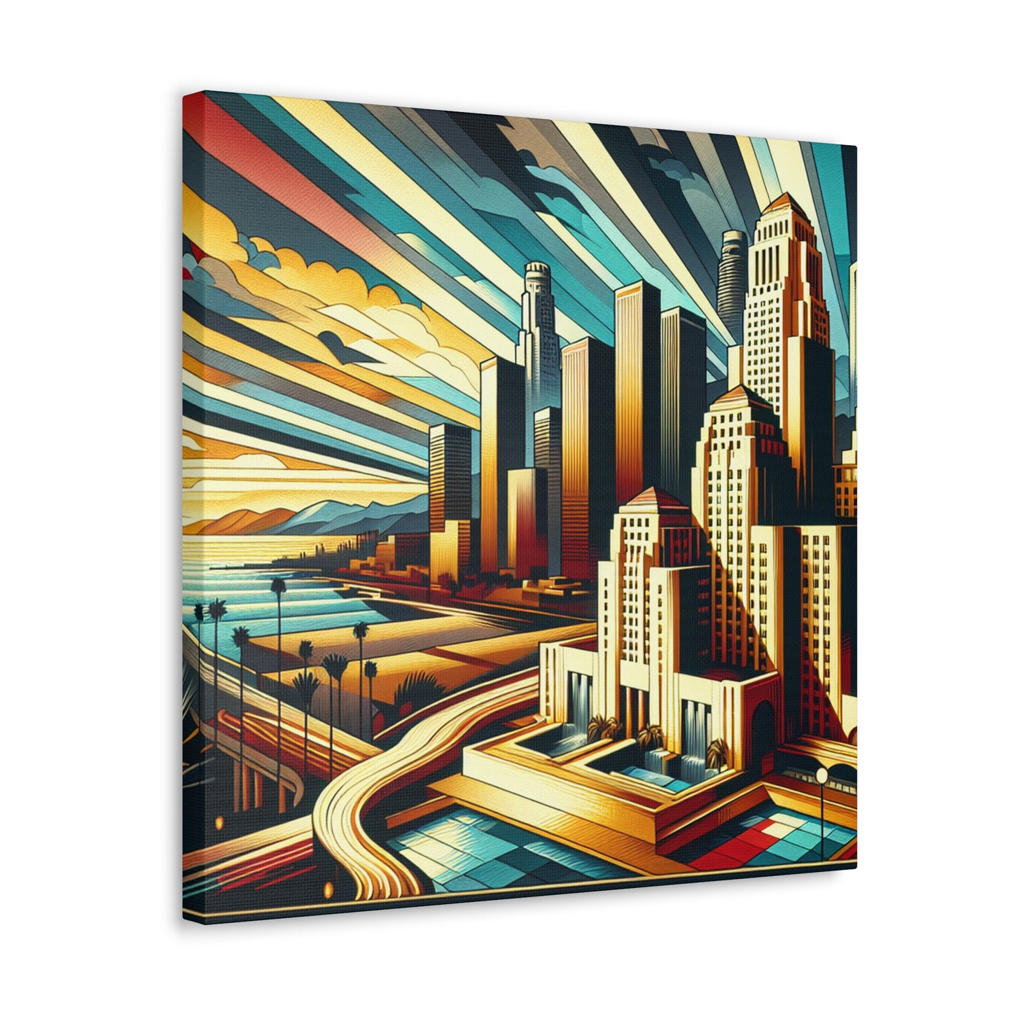 "Urban Dreamscape: 1920s L.A." - Canvas