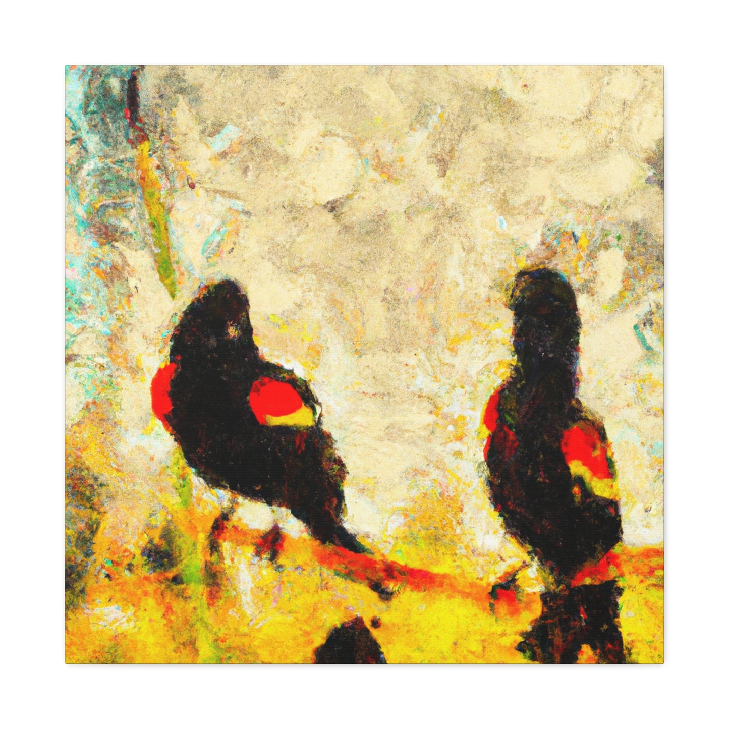 Red-Winged Songbird Reflection - Canvas