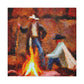 "Campfire Night Impressionism" - Canvas