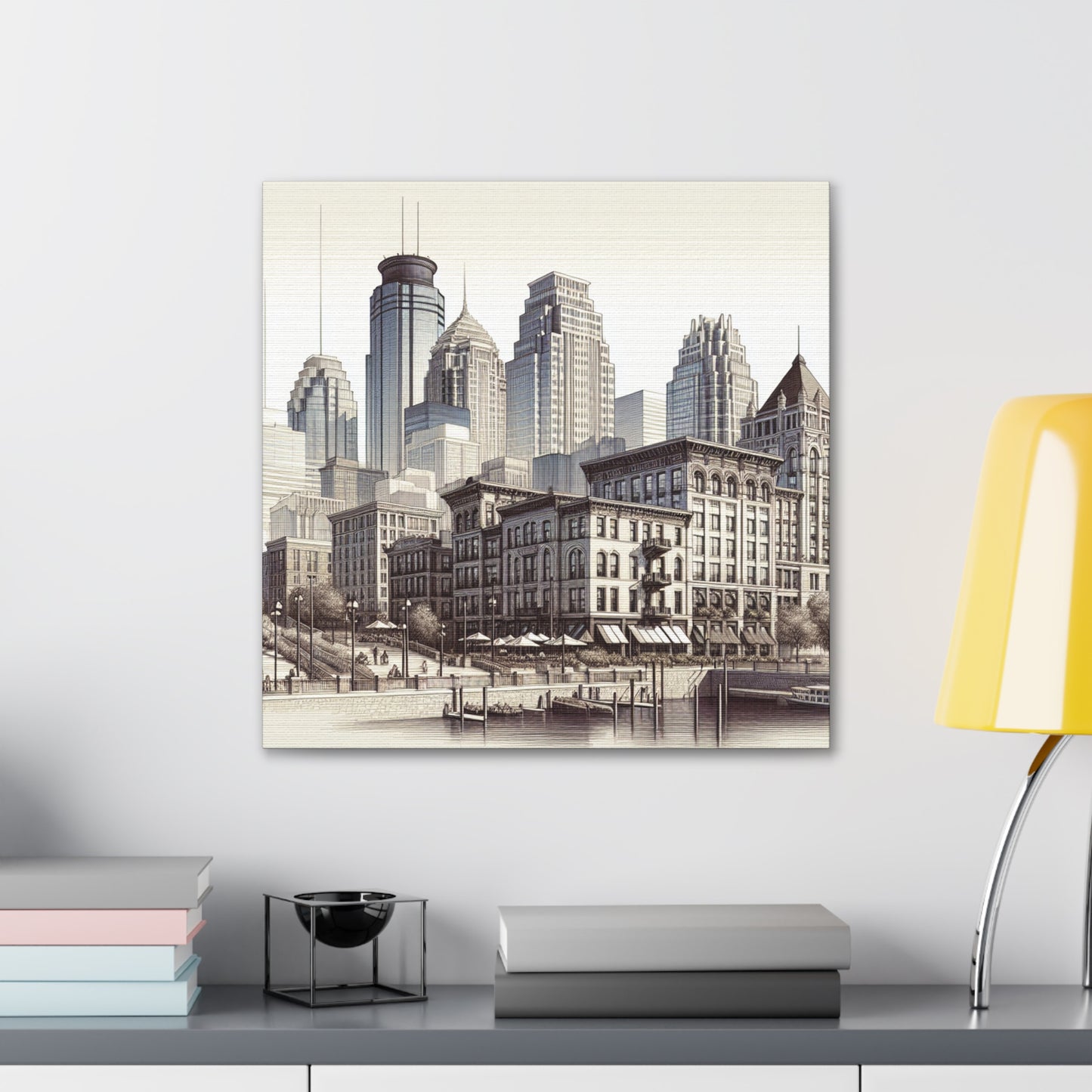 Concrete Harmony: Minneapolis Reverie - Canvas