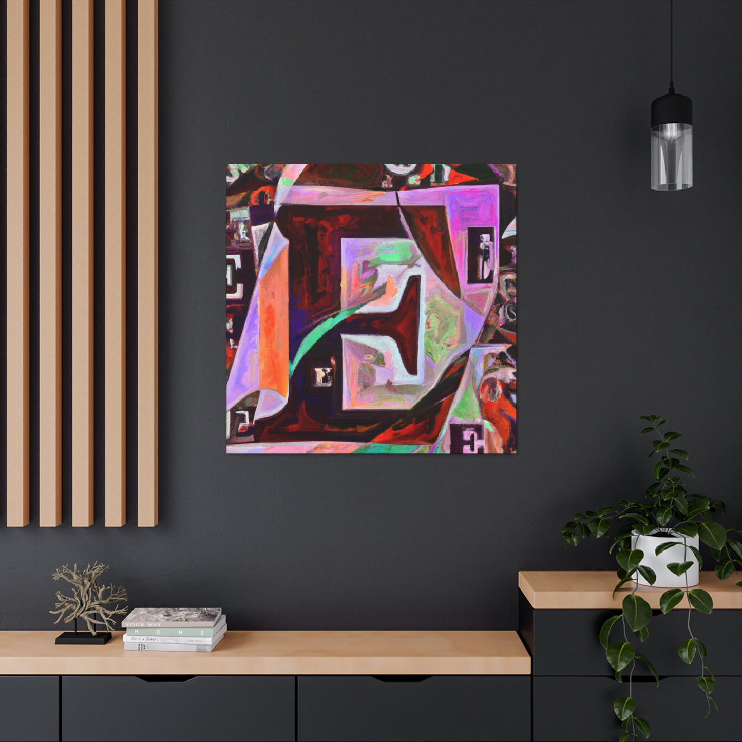 Geometric City Reflection - Canvas