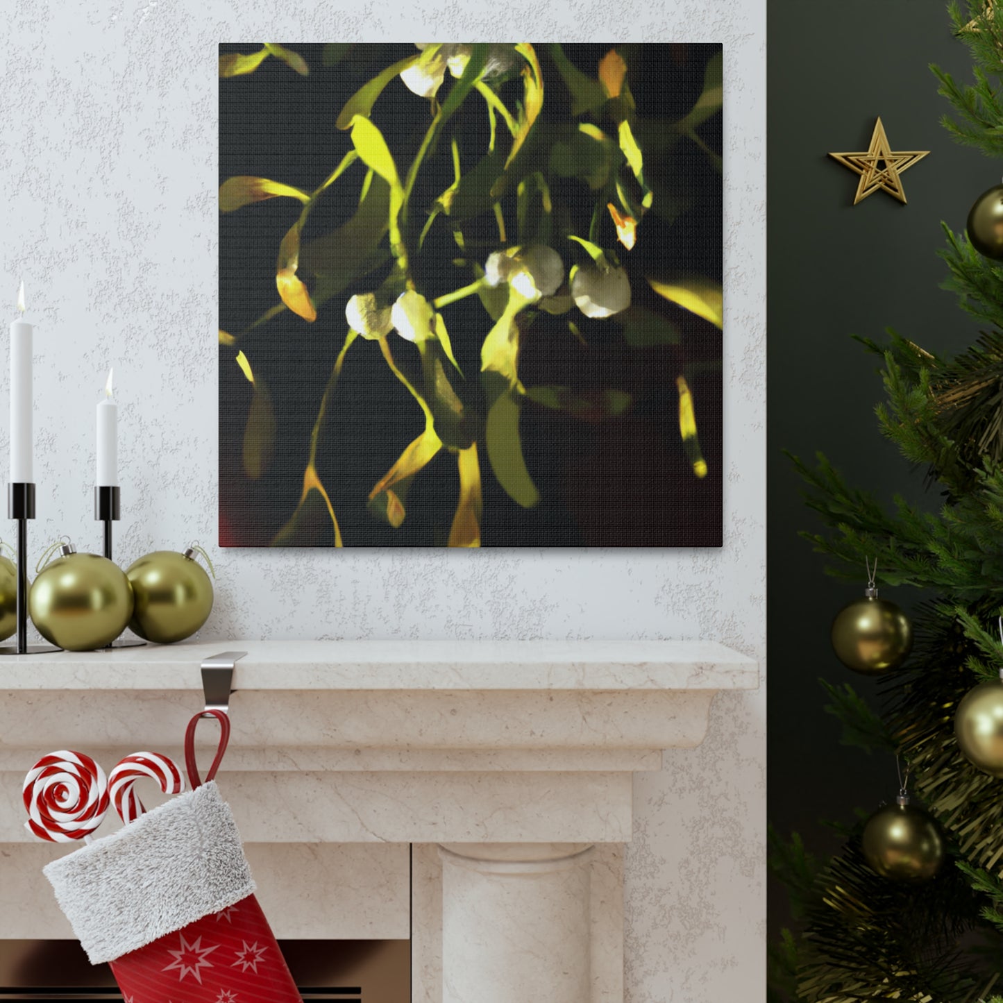 Mistletoe in abstracted. - Canvas