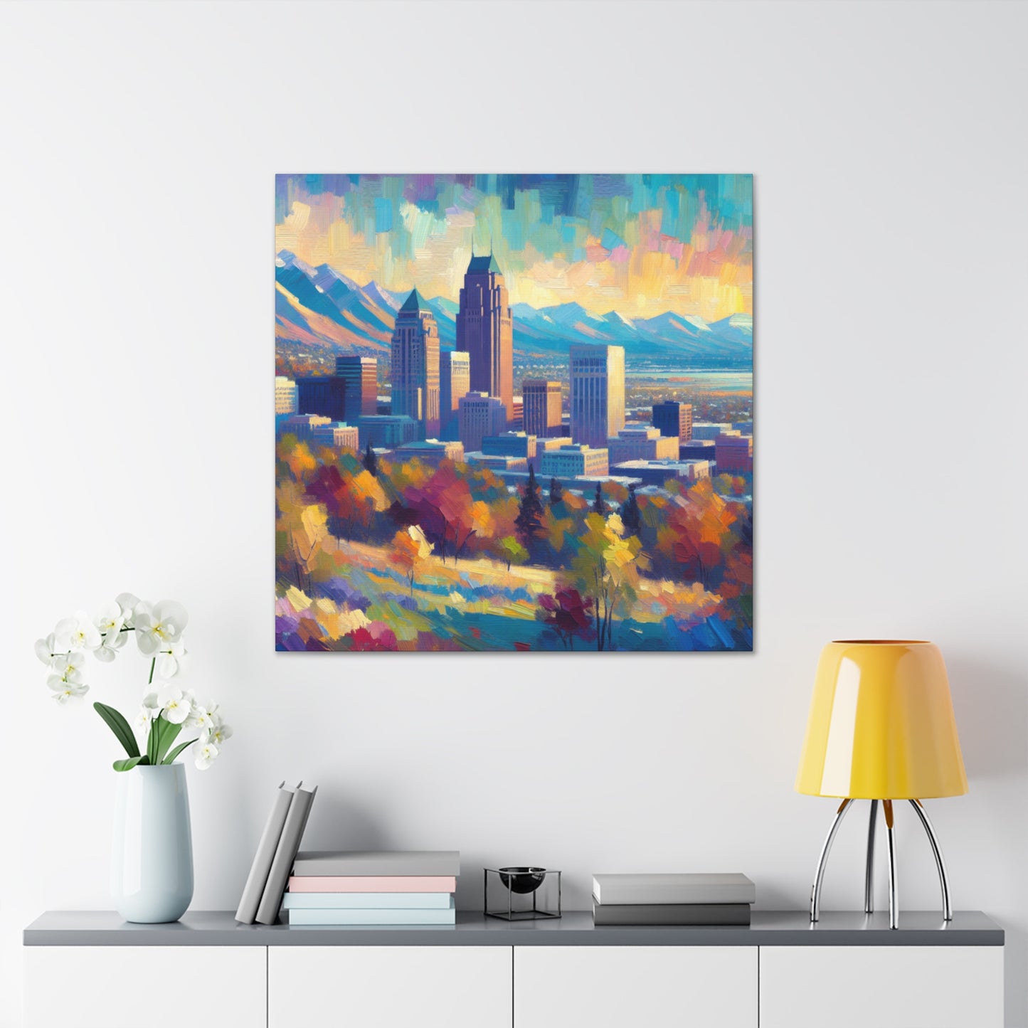 "Vibrant Urban Monoliths" - Canvas