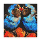 "Lovebirds in Moonlit Nocturne - Canvas