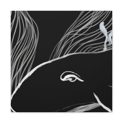 "Whale Swimming Sunrise" - Canvas