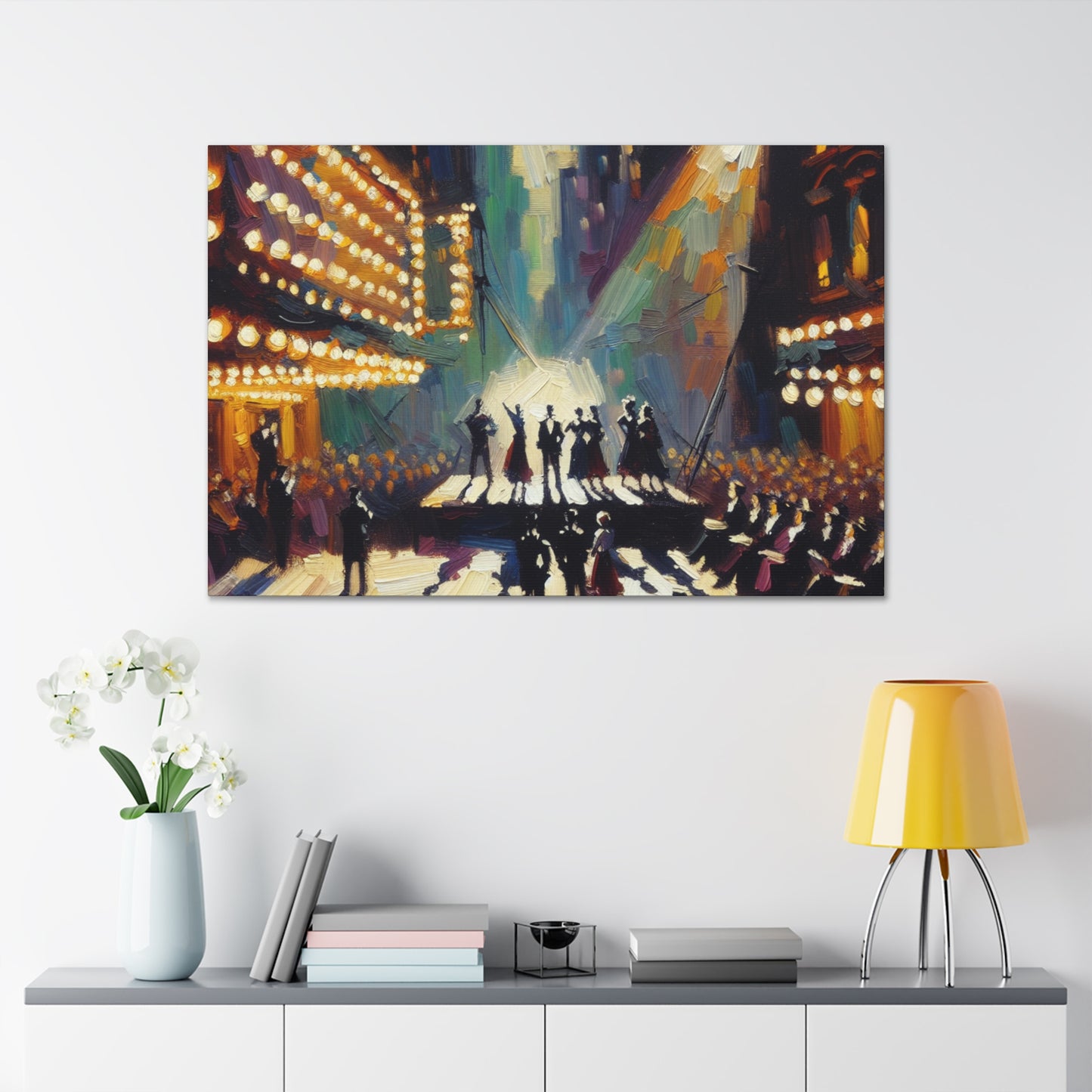 "Electric Echoes of Broadway" - Canvas